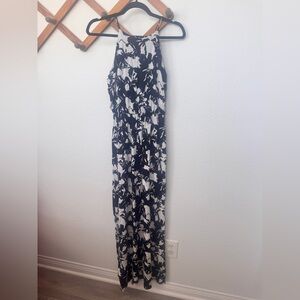 Lush Black and White Floral Maxi Dress